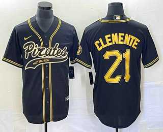 Men's Pittsburgh Pirates #21 Roberto Clemente Black Cool Base Stitched Baseball Jersey,We sell and wholesale Men's Pittsburgh Pirates #21 Roberto Clemente Black Cool Base Stitched Baseball Jersey on line form chian!